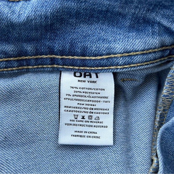 Oat New York Jeans Women’s Size 2/26 Wide Leg Light Wash Raw Hem High Rise Denim - Picture 8 of 8
